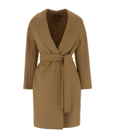 Max Mara Long Sleeve Coat In Brown