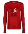 Max Mara Long Sleeve Cotton T-shirt In Red