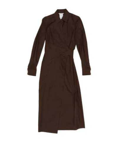 Max Mara Long Sleeve Dress In Brown