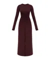Max Mara Jersey Ruched Maxi Dress In Brown