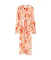 Max Mara Silk Georgette Midi Dress In Nude
