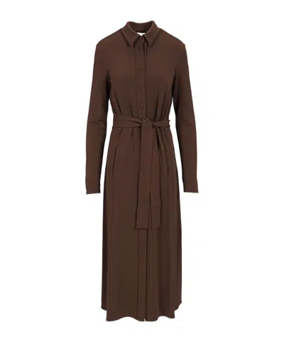 Max Mara Long Sleeve Dress In Red