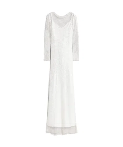 Max Mara Long Sleeve Dress In White