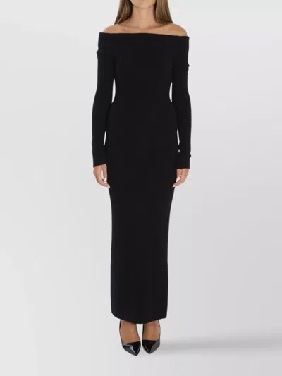 MAX MARA LONG SLEEVE FITTED MAXI DRESS