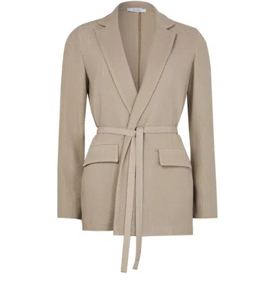 Max Mara Uberta Belted Jacket In Beige