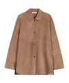 Max Mara Long Sleeve Leather Jacket In Brown