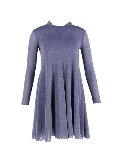 Pre-owned Max Mara Long-sleeve Mini Dress In Blue
