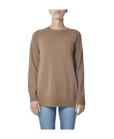 Max Mara Long Sleeve Round Neck Pullover In Brown