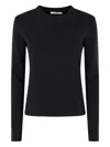 Max Mara Long-sleeve Round-neck Sweater In Black