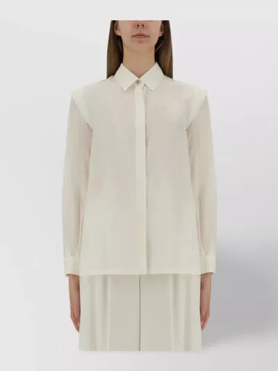 MAX MARA LONG SLEEVE SHEER SHIRT WITH POINTED COLLAR