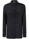 Max Mara Relaxed Fit Black Silk-elastane Blend Shirt In Black