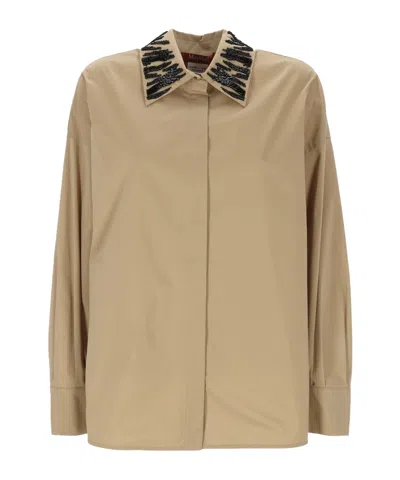 Max Mara Long Sleeve Shirt In Animal Print