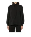 Max Mara Melania Pussy-bow Silk-crepe Blouse In Black