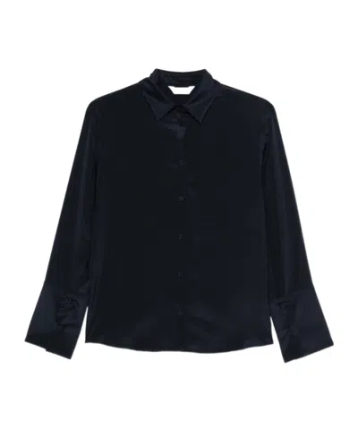 Max Mara Buttoned Silk Blouse In Black