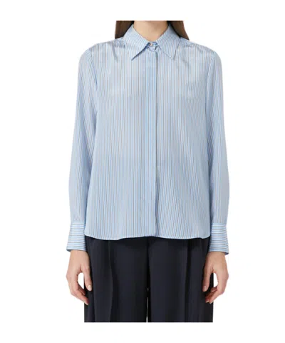 Max Mara Long Sleeve Shirt In Blue