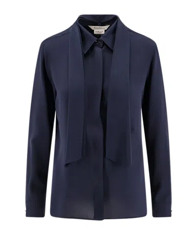 Max Mara Long Sleeve Shirt In Blue
