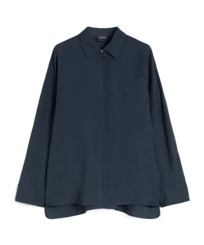 Max Mara Long Sleeve Shirt In Blue