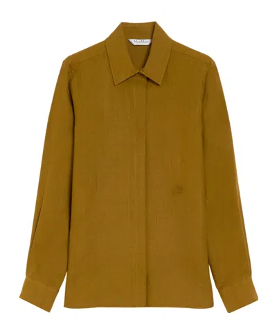 Max Mara Long Sleeve Shirt In Brown