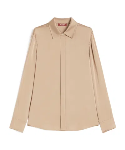 Max Mara Long Sleeve Shirt In Brown