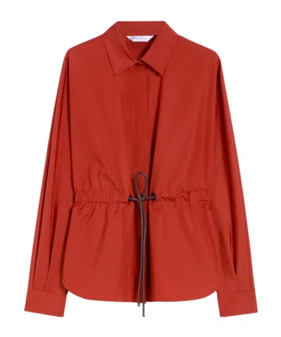 Max Mara Long Sleeve Shirt In Brown