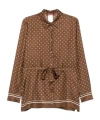 Max Mara Geometric-print Blouse In Brown