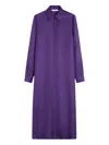 Max Mara Long-sleeve Shirt Midi Dress In Purple