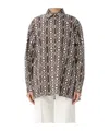 Max Mara Shirt Cotton Geometric Pattern In Multicolor