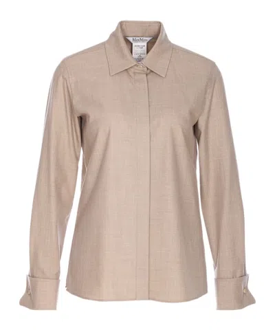 Max Mara Long Sleeve Shirt In Neutral
