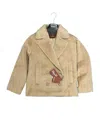 Max Mara Long Sleeve Short Coat In Brown