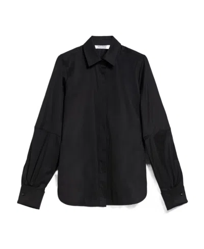Max Mara Long-sleeve Stretch-cotton Shirt In Black