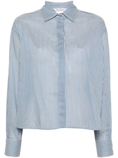 Max Mara Long-sleeve Striped Shirt In Blue