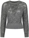 Max Mara Long Sleeve Sweater In Gray