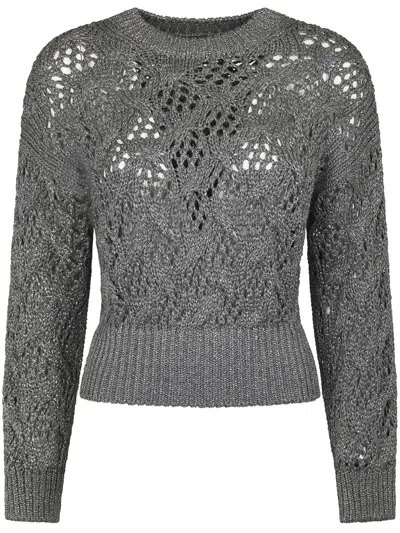Max Mara Long Sleeve Sweater In Gray