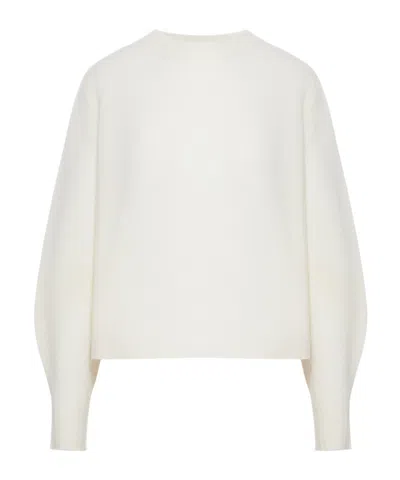 Max Mara Long Sleeve Sweater In White