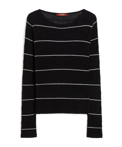 Max Mara Long Sleeve Sweater In Blue