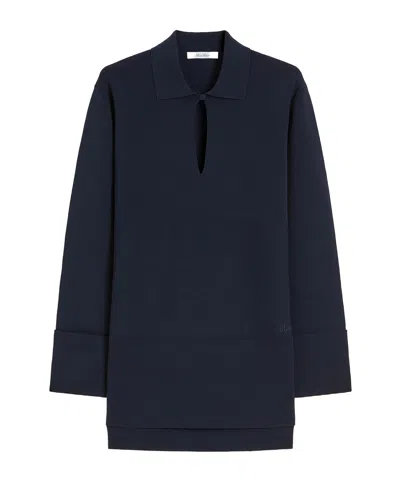 Max Mara Long Sleeve Sweater In Blue