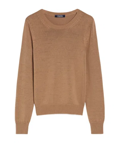 Max Mara Long Sleeve Sweater In Brown