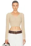 Max Mara Long Sleeve Sweater In Ecru