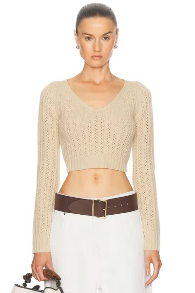Max Mara Long Sleeve Sweater In Ecru