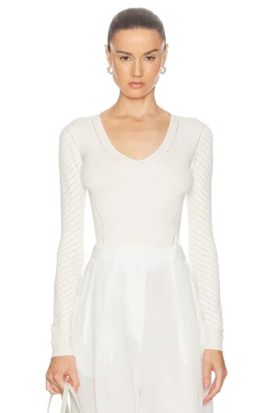 Max Mara Long Sleeve Sweater In Vanilla