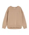 Max Mara Brown Embroidered Cotton Sweatshirt In Brown