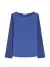 Max Mara Long-sleeved T-shirt In Blue