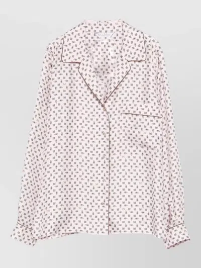 MAX MARA LONG SLEEVE TOP ALL OVER PRINT NYLON