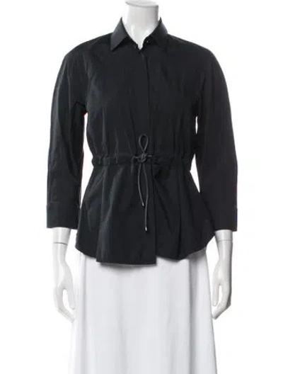 Pre-owned Max Mara Long Sleeve Top In Blue