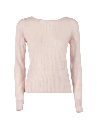 Max Mara Long-sleeve Top In Pink