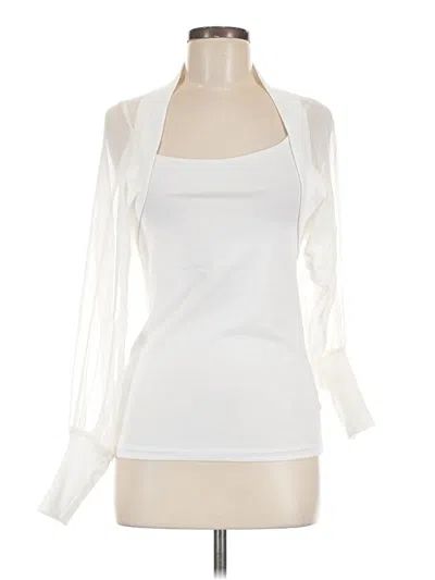 Pre-owned Max Mara Long Sleeve Top White Halter Neckline Tops