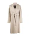 Max Mara Long-sleeved Belted Coat In Nude