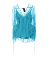 Max Mara Long-sleeved Blouse In Blue