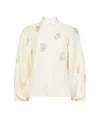 Max Mara Caladio Ricamo Blouse In White