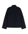 Max Mara Wool Drap Jacket In Blue